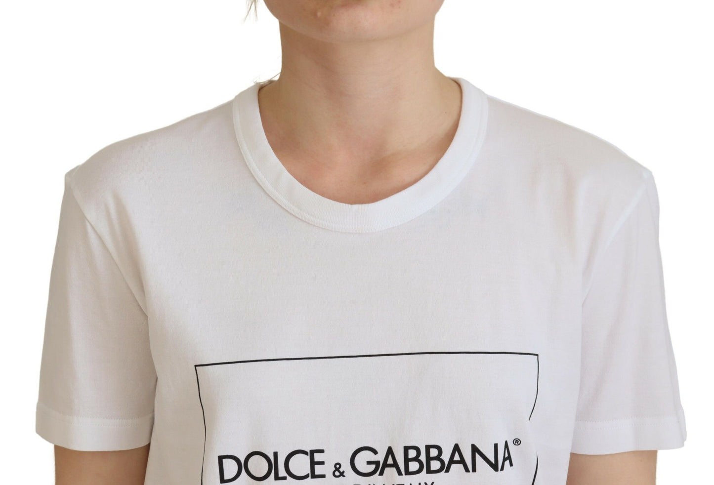 Dolce & Gabbana Chic White Cotton Logo Tee