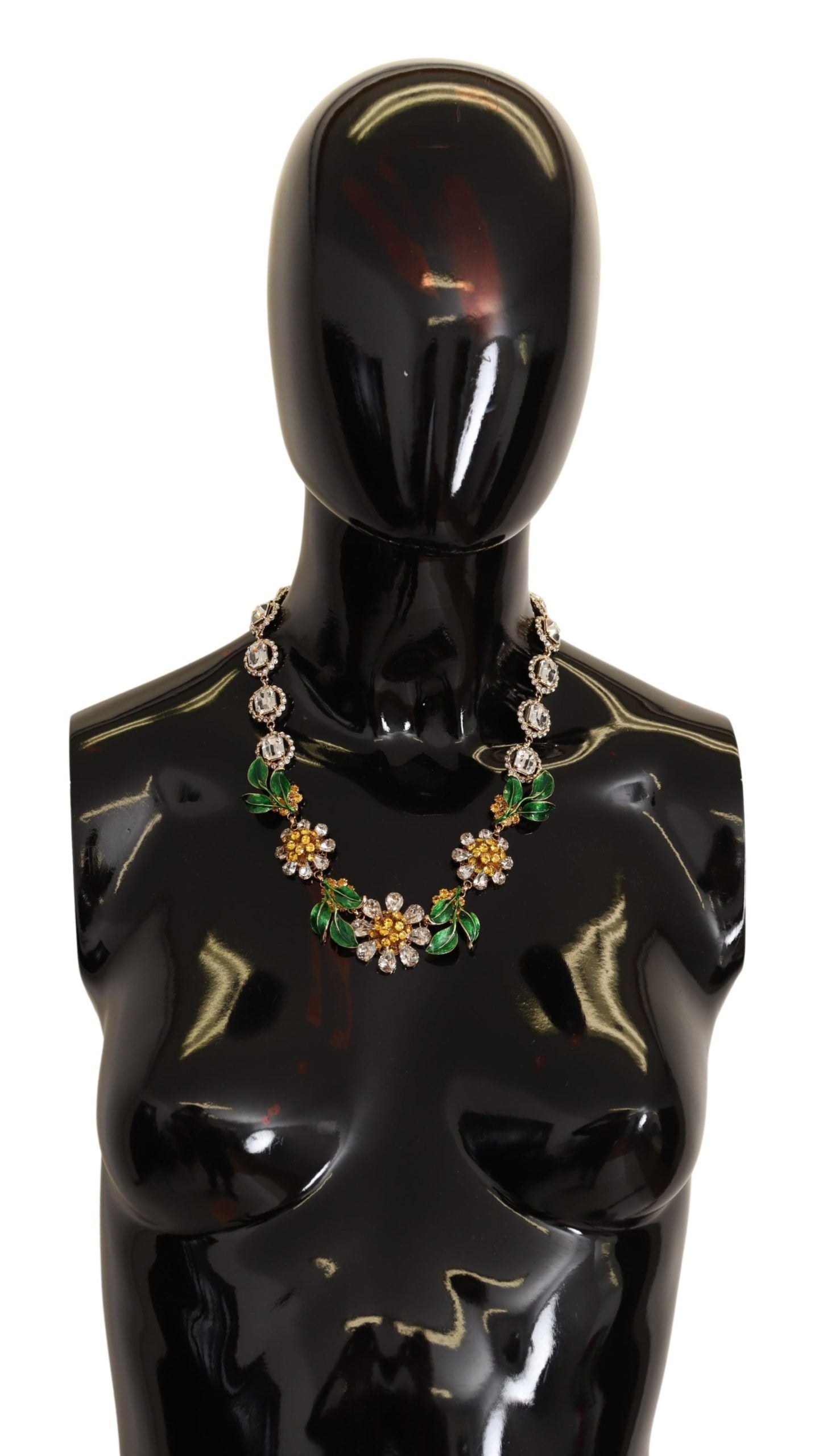 Dolce & Gabbana Exquisite Gold Plated Crystal Charm Necklace