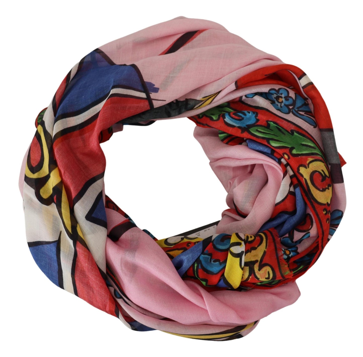 Dolce & Gabbana Multicolor Modal-Cashmere Fringed Scarf