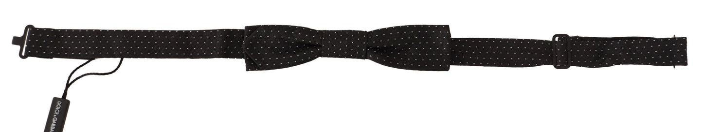 Dolce & Gabbana Elegant Black and White Silk Bow Tie