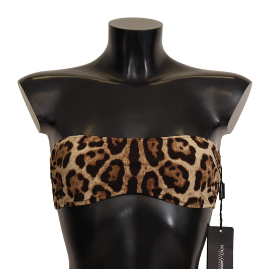 Dolce & Gabbana Leopard Elegance Bandeau Bikini Top