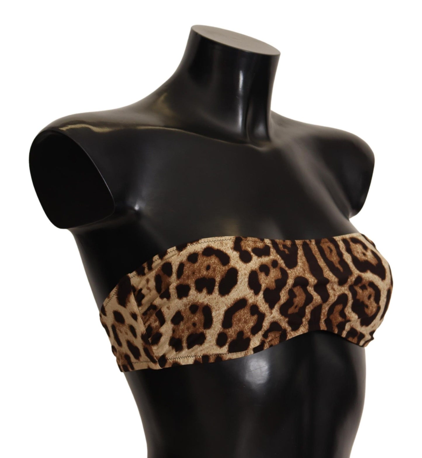 Dolce & Gabbana Leopard Elegance Bandeau Bikini Top