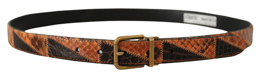 Dolce & Gabbana Italian Designer Multicolor Snakeskin Belt