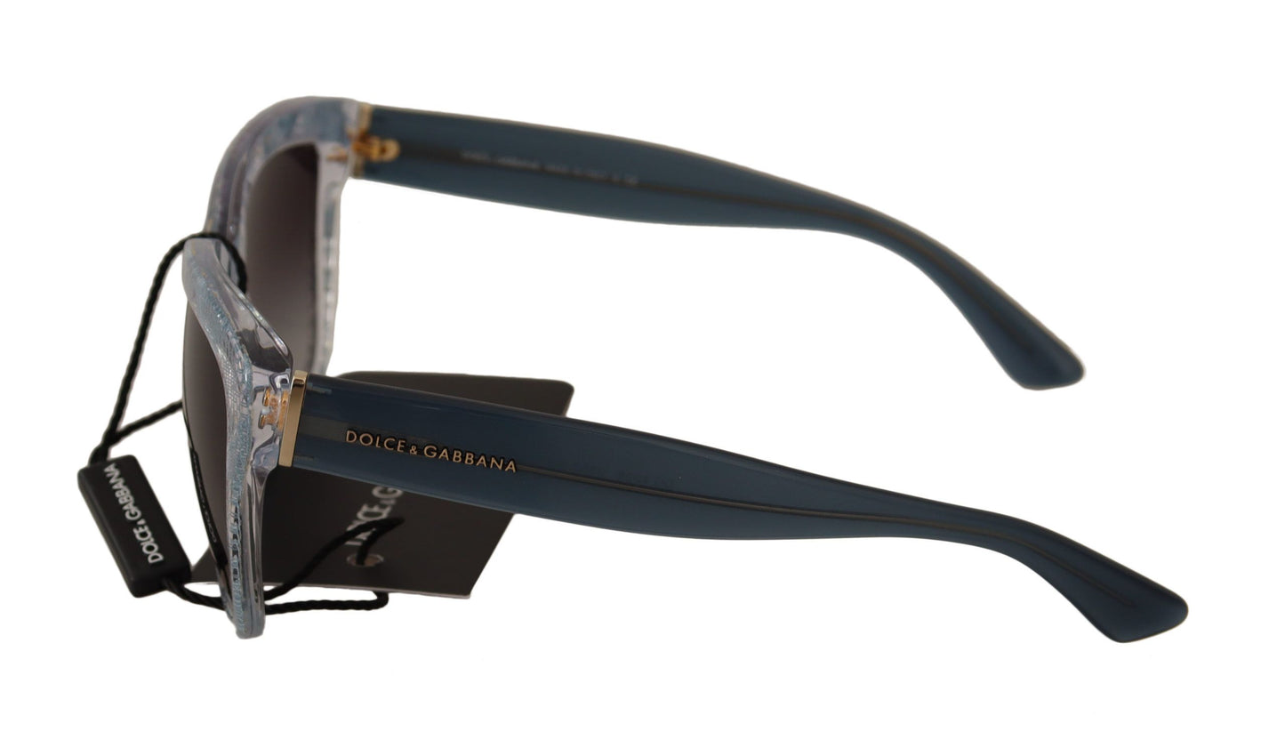 Dolce & Gabbana Elegant Lace-Embellished Blue Sunglasses