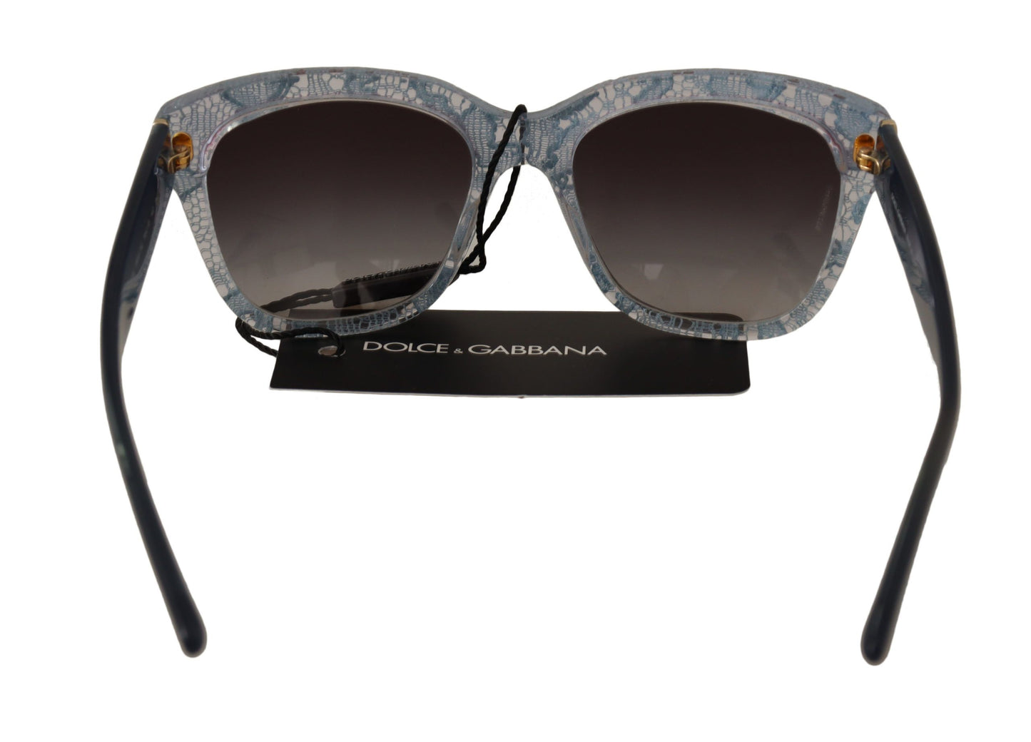 Dolce & Gabbana Elegant Lace-Embellished Blue Sunglasses