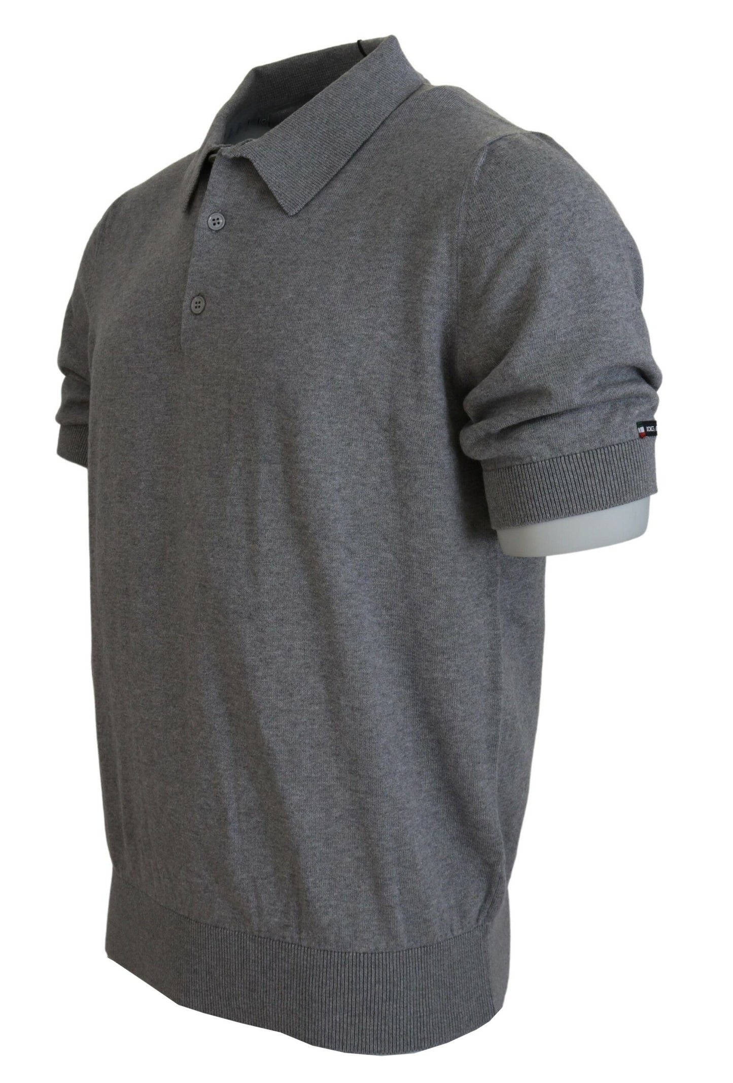 Dolce & Gabbana Elegant Gray Cotton Polo Tee