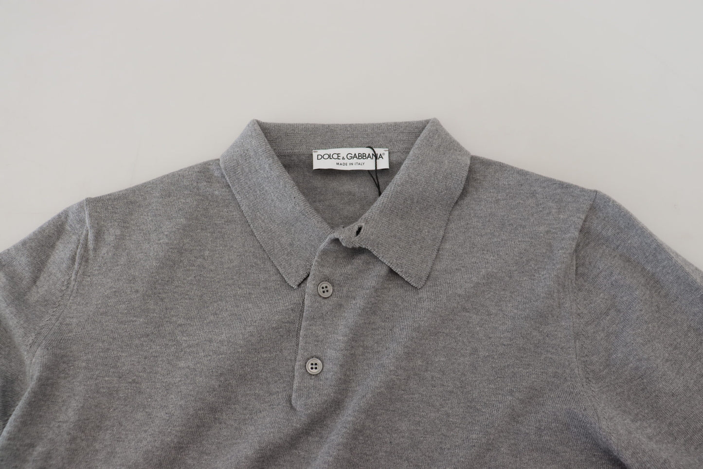 Dolce & Gabbana Elegant Gray Cotton Polo Tee