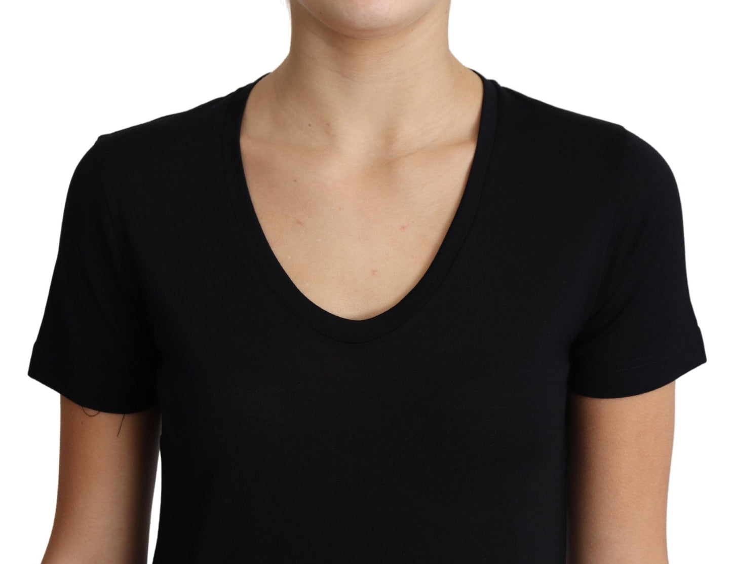 Dolce & Gabbana Elegant Wool Black Round Neck T-Shirt