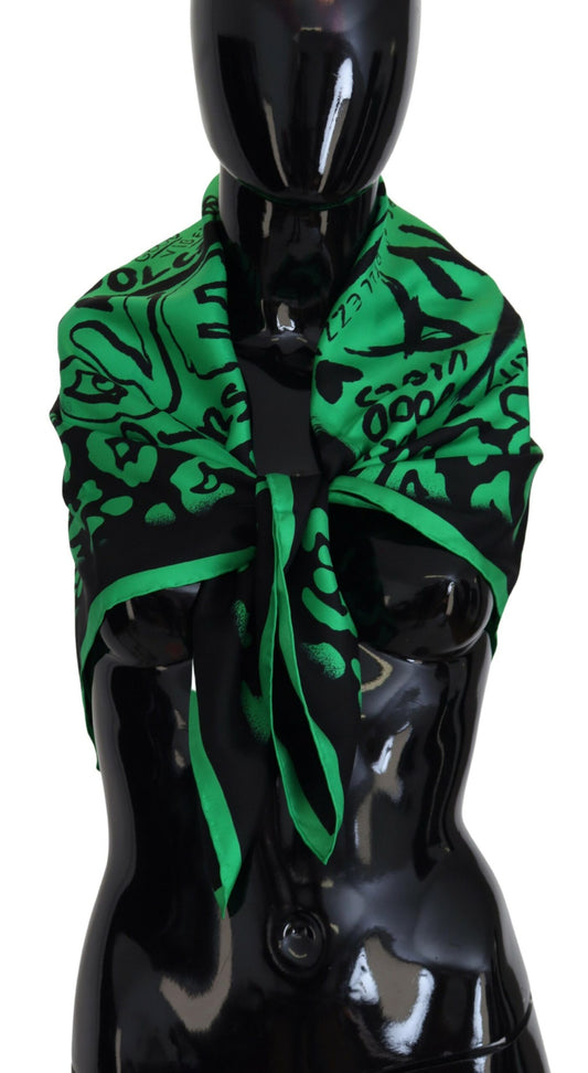 Dolce & Gabbana Elegant Silk Square Scarf in Lush Green