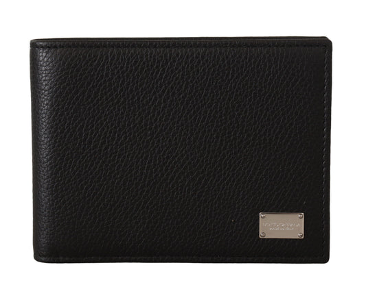 Dolce & Gabbana Elegant Black Leather Bifold Wallet