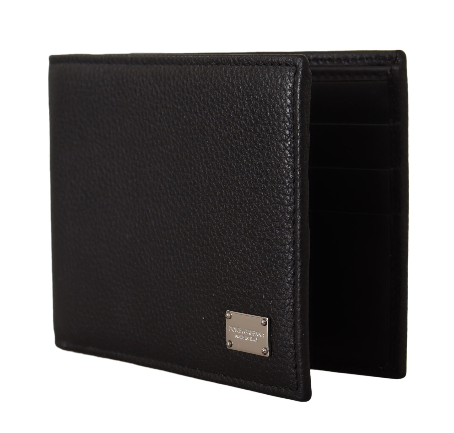 Dolce & Gabbana Elegant Black Leather Bifold Wallet