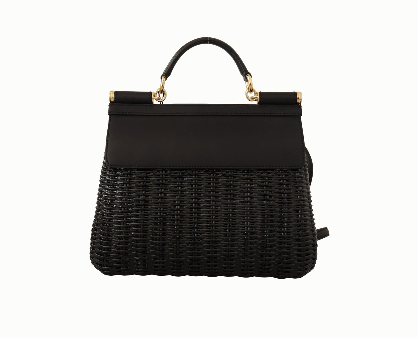 Dolce & Gabbana Elegant Black Weaved Medium Sicily Bag