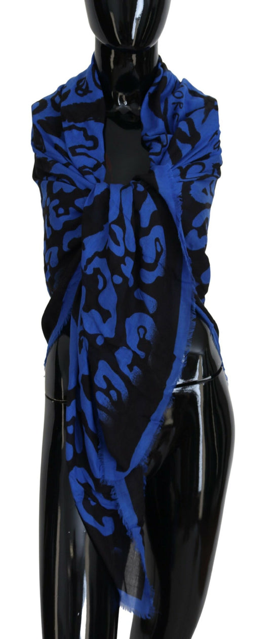 Dolce & Gabbana Elegant Blue Cashmere Blend Square Scarf