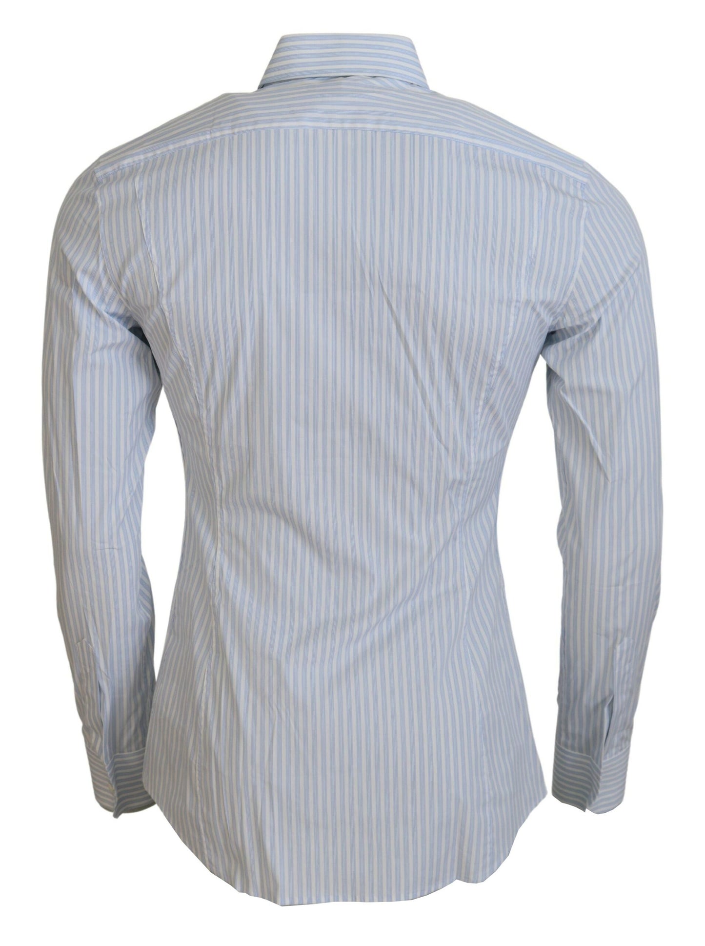 Dolce & Gabbana Blue Striped SICILIA Men Long Sleeves Shirt