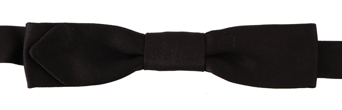 Dolce & Gabbana Black Silk Elegant Bow Tie