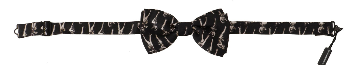 Dolce & Gabbana Elegant Black and White Silk Bow Tie