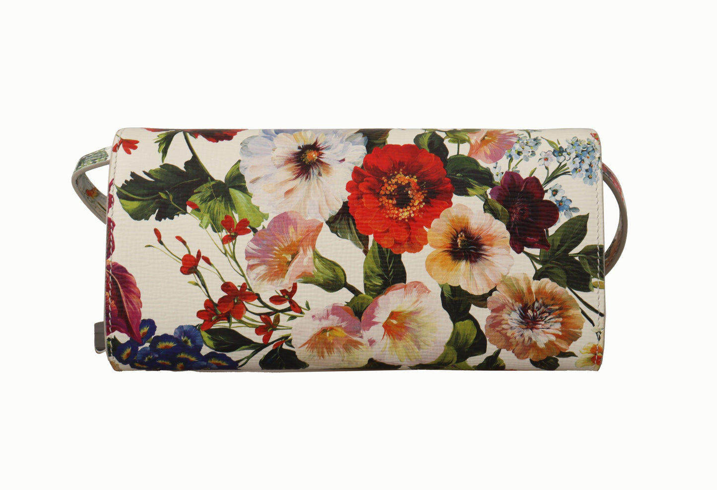 Dolce & Gabbana Elegant Floral Leather Crossbody Clutch