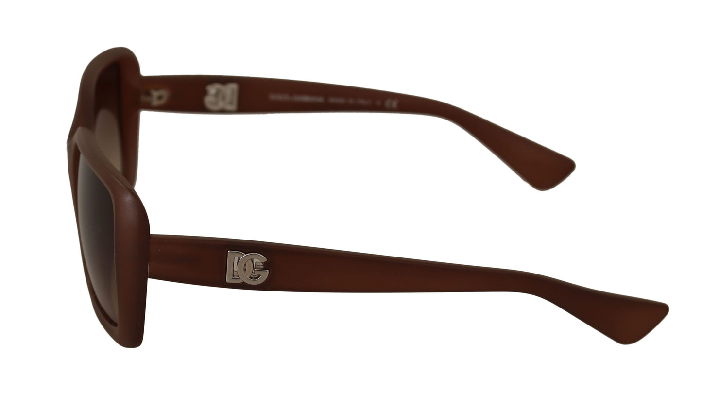 Dolce & Gabbana Chic Rectangular Brown Gradient Sunglasses