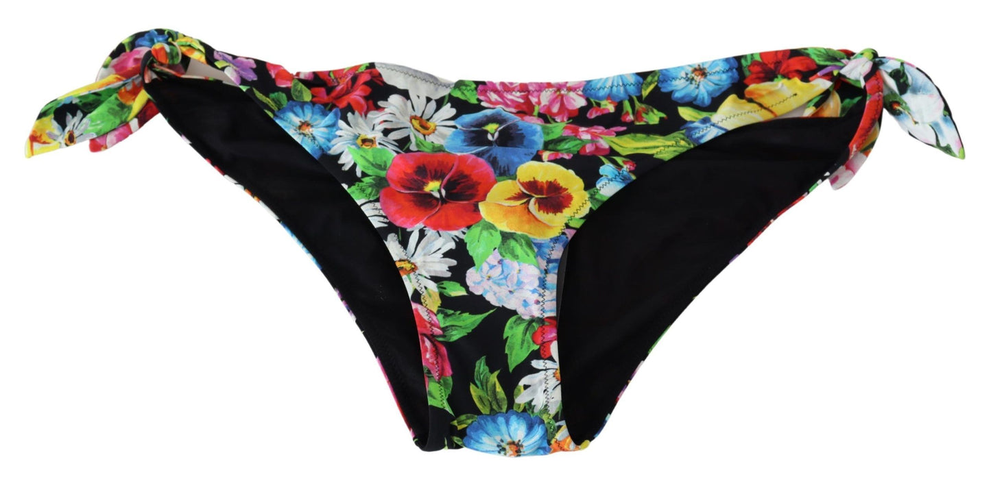 Dolce & Gabbana Vibrant Floral Tie-Side Bikini Bottoms