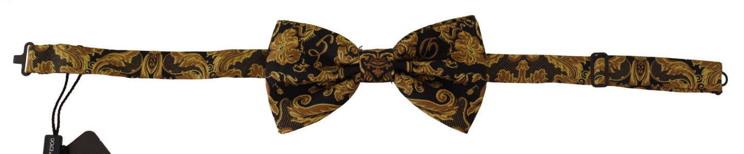 Dolce & Gabbana Elegant Silk Charcoal Bow Tie