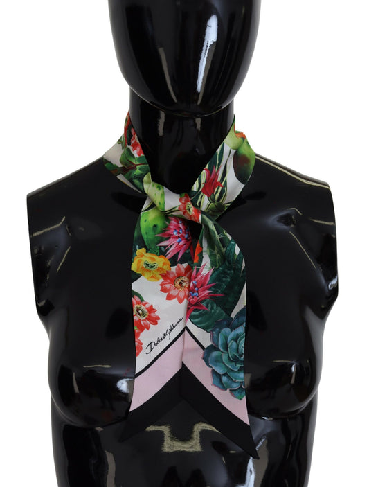 Dolce & Gabbana Elegant Floral Silk Bandeau Scarf