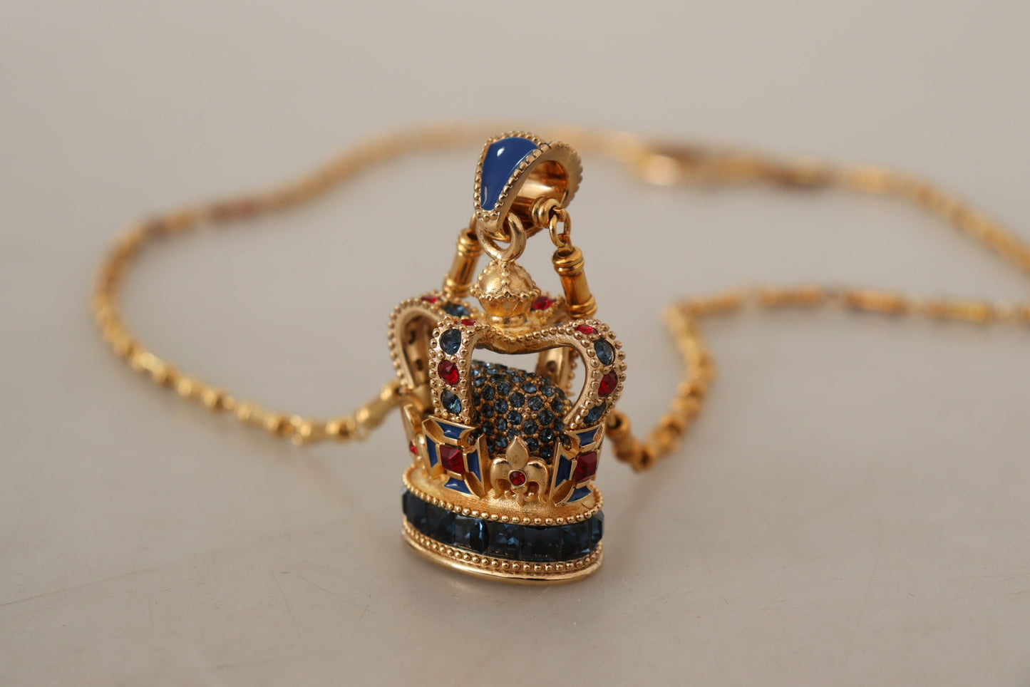 Dolce & Gabbana Regal Crown Pendant Necklace in Gold