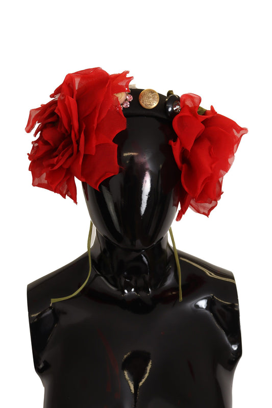 Dolce & Gabbana Elegant Silk Roses Applique Headband