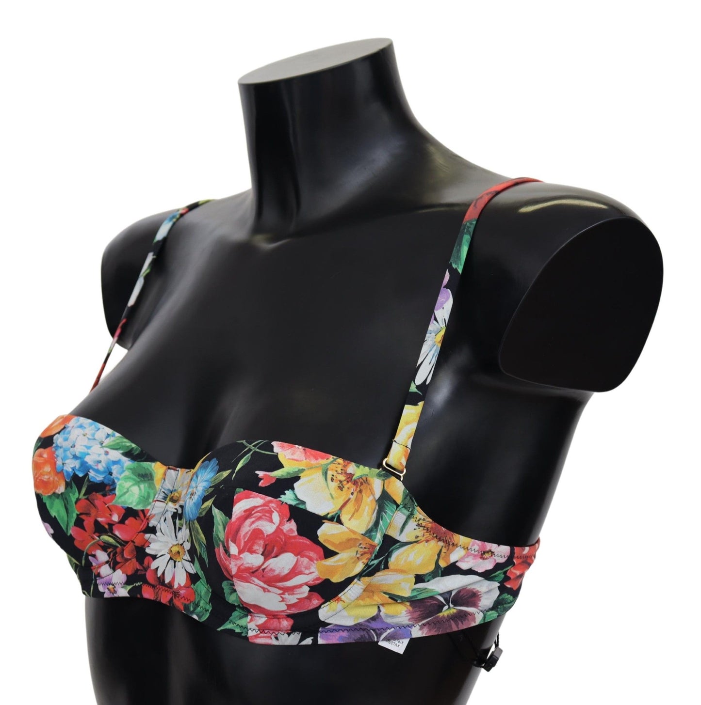 Dolce & Gabbana Multicolor Floral Print Swimwear Bikini Tops