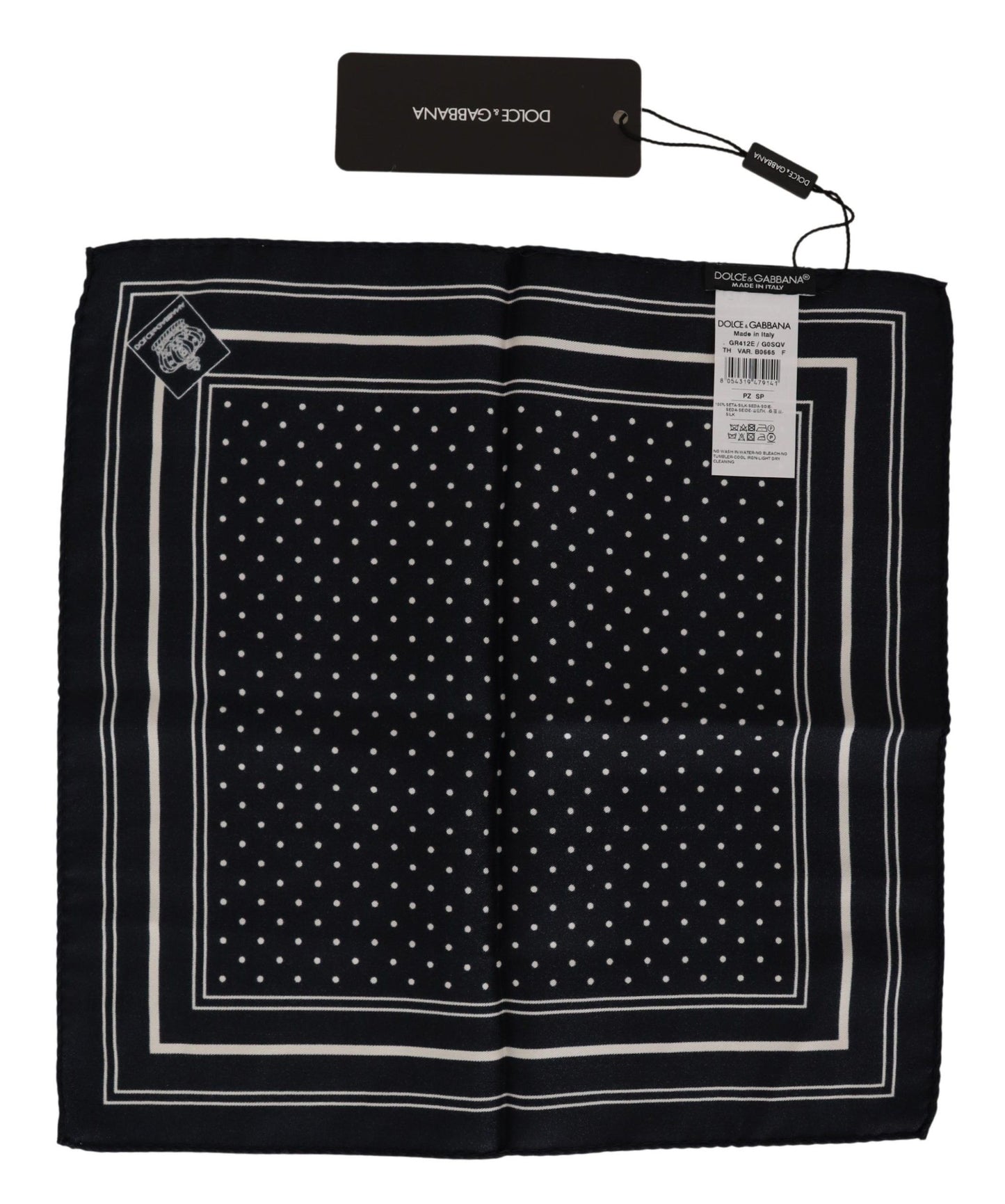 Dolce & Gabbana Elegant Silk Dot Print Pocket Square