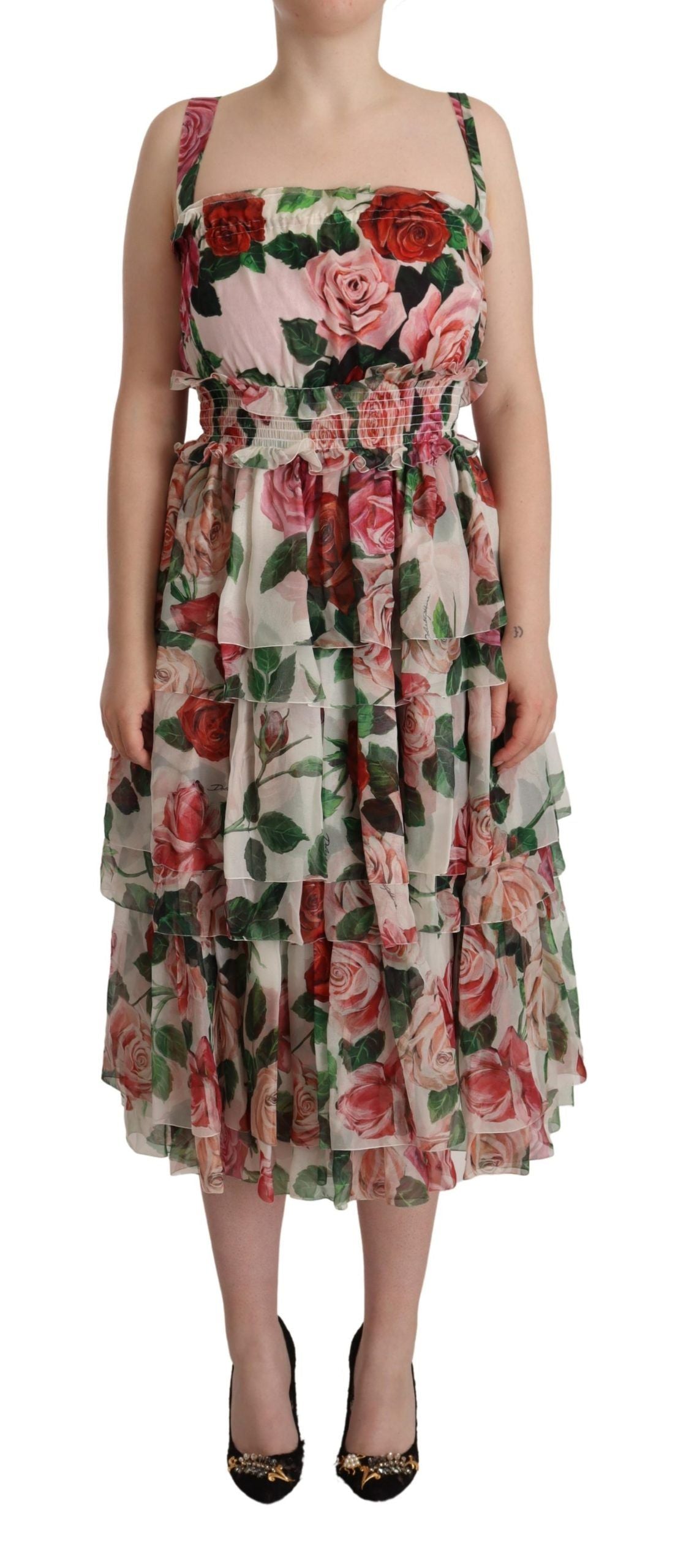 Dolce & Gabbana Elegant Floral Silk Maxi Dress