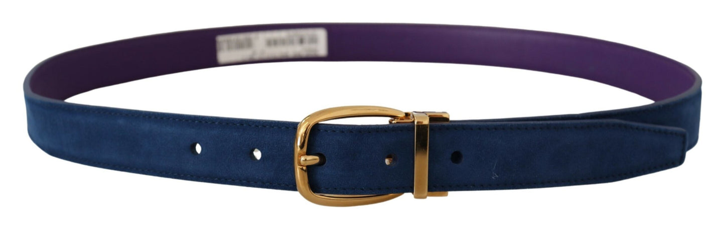 Dolce & Gabbana Elegant Suede Leather Belt in Blue