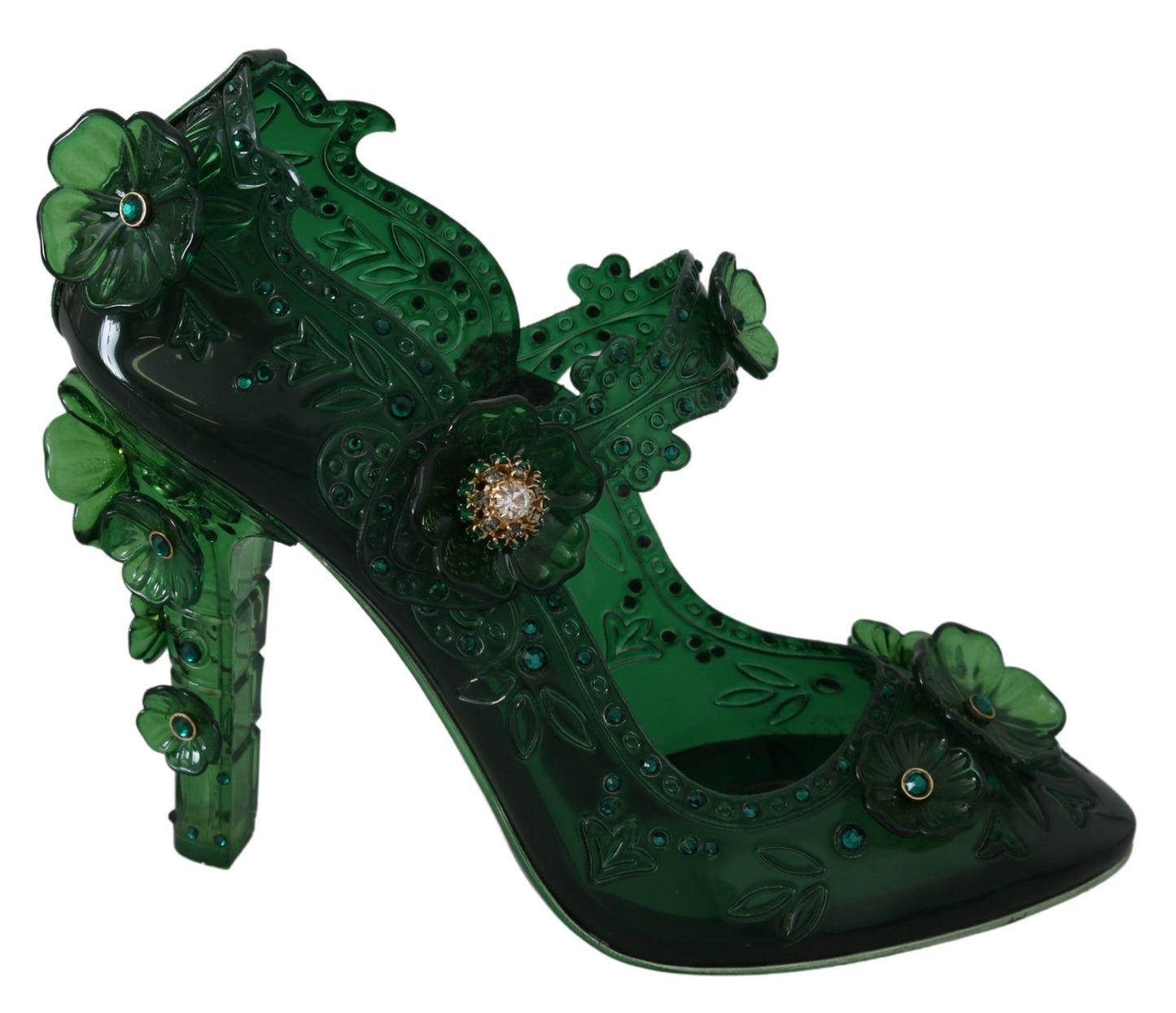 Dolce & Gabbana Emerald Elegance Crystal Cinderella Pumps