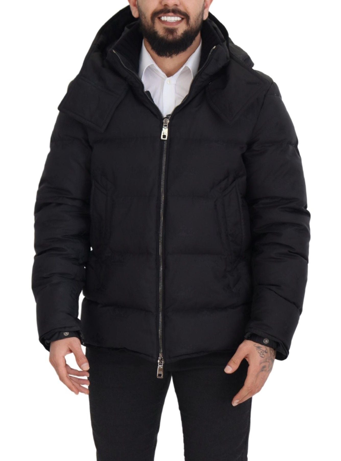 Dolce & Gabbana Elegant Quilted Puffer Jacket in Black