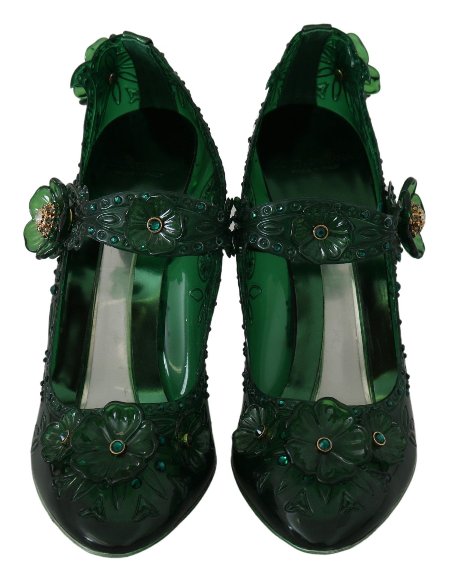 Dolce & Gabbana Emerald Elegance Crystal Cinderella Pumps