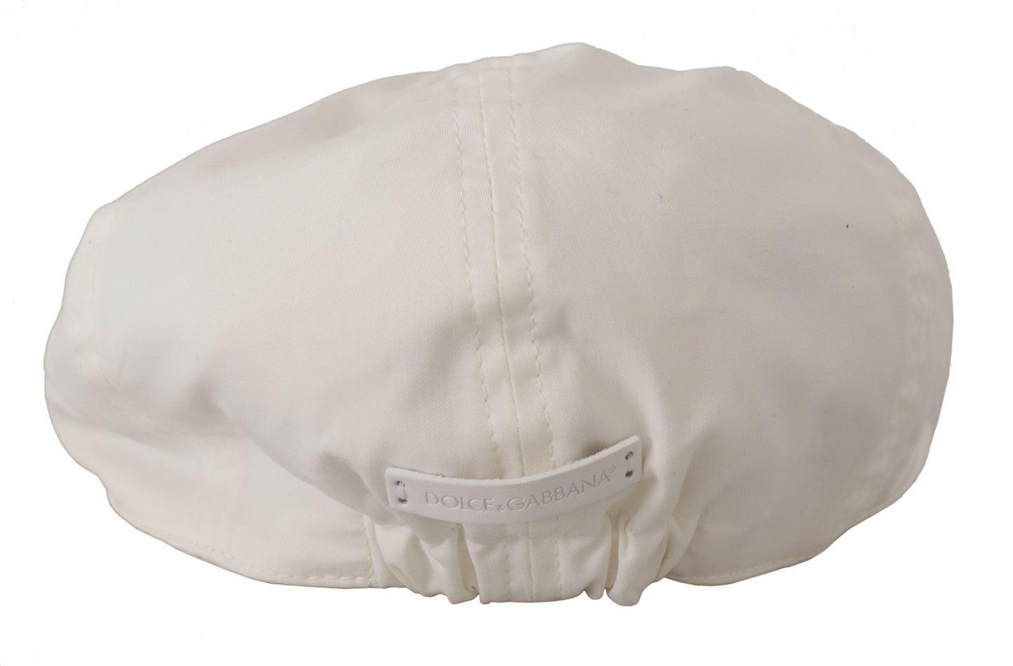 Dolce & Gabbana Chic White Newsboy Cap Cotton Blend