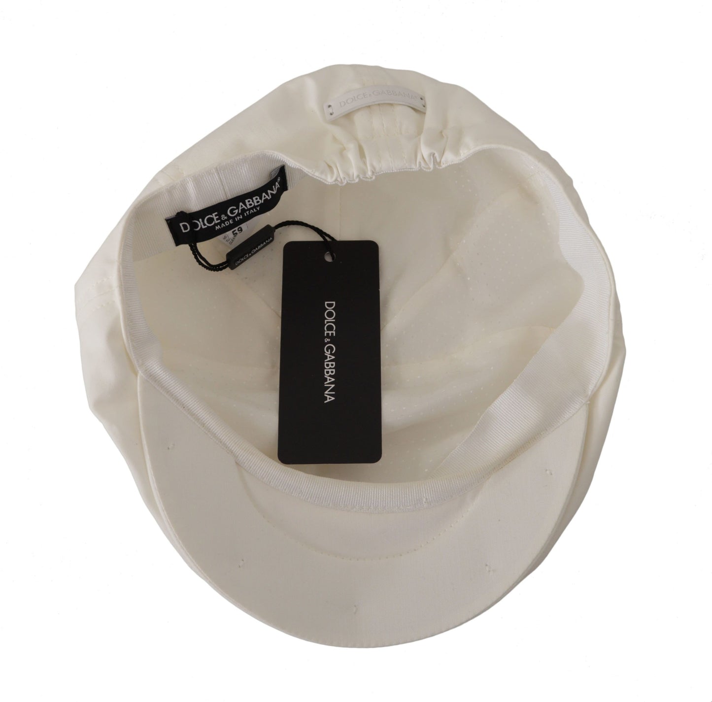 Dolce & Gabbana Chic White Newsboy Cap Cotton Blend