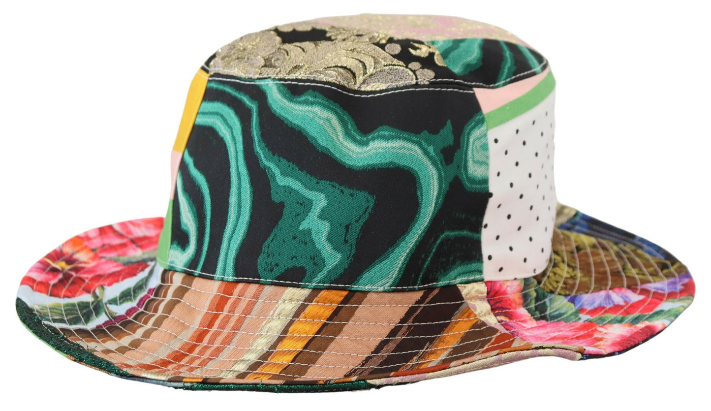 Dolce & Gabbana Multicolor Patchwork Bucket Fedora Cap