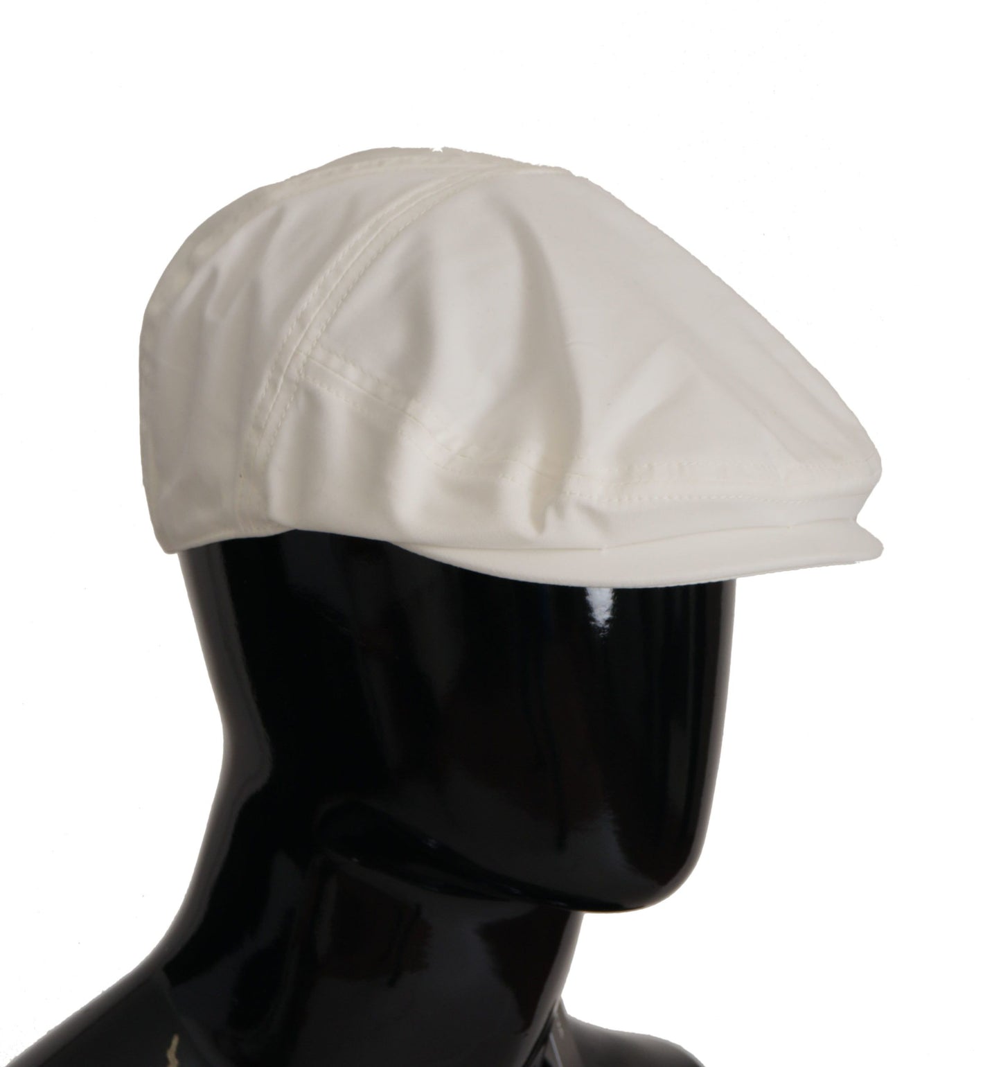 Dolce & Gabbana Chic White Newsboy Cap Cotton Blend