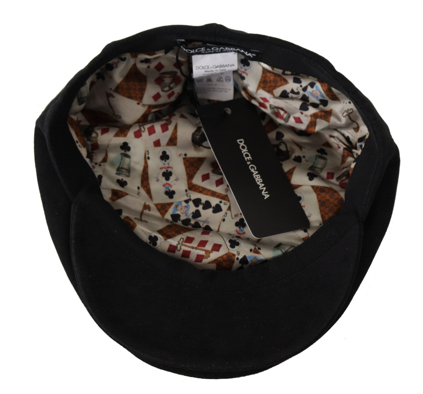 Dolce & Gabbana Elegant Black Cotton Newsboy Hat