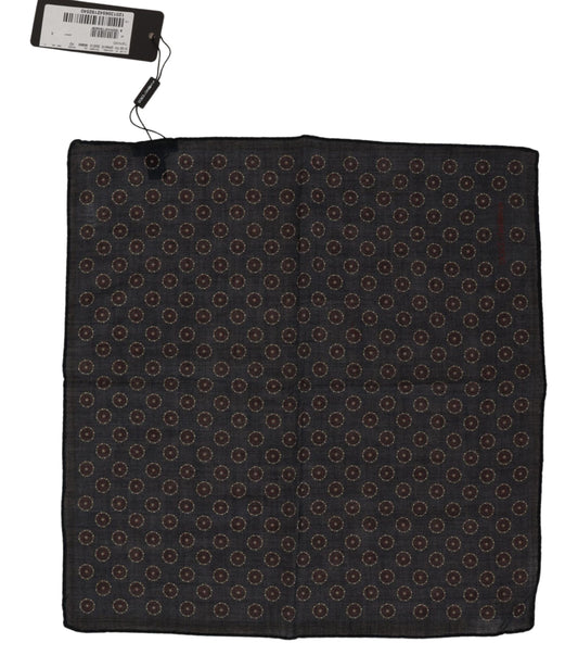 Dolce & Gabbana Elegant Gray Wool Pocket Square Handkerchief