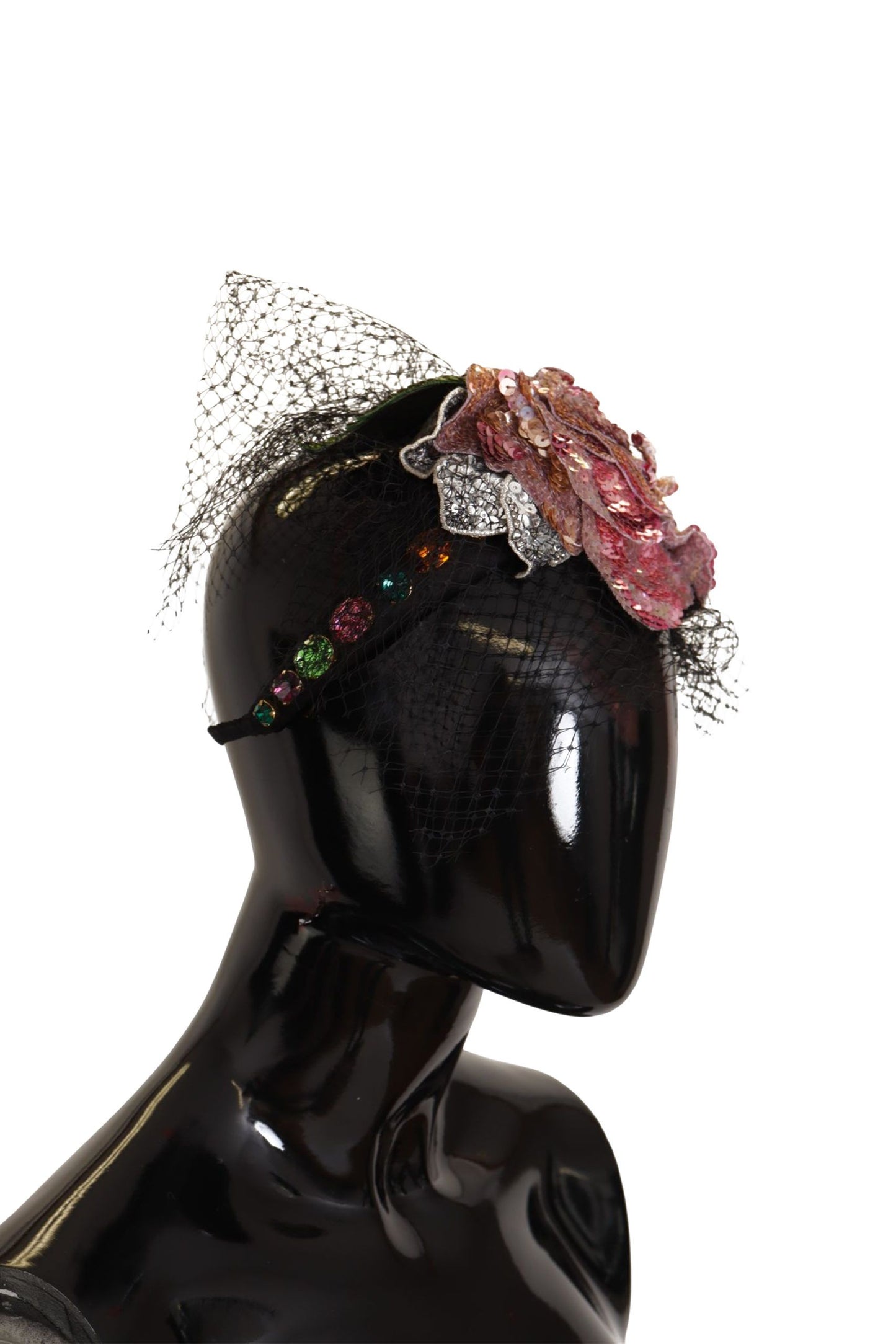 Dolce & Gabbana Elegant Floral Sequined Diadem Fascinator