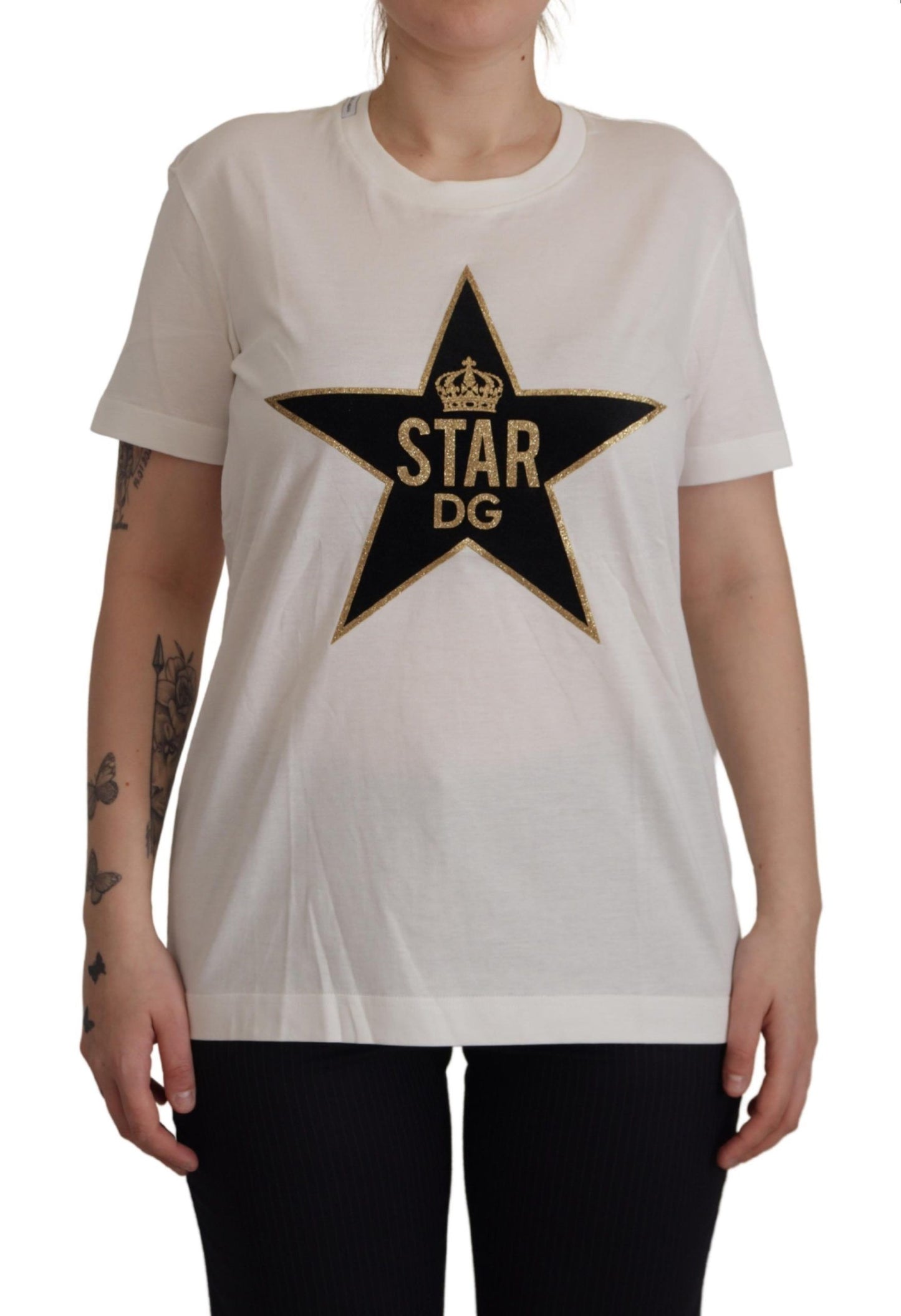 Dolce & Gabbana Iconic Crown Star Print Crew Neck Tee