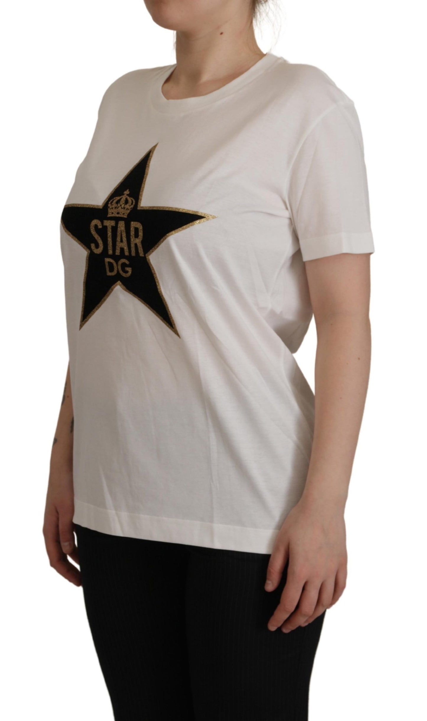 Dolce & Gabbana Iconic Crown Star Print Crew Neck Tee