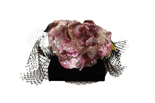 Dolce & Gabbana Elegant Floral Sequined Diadem Fascinator