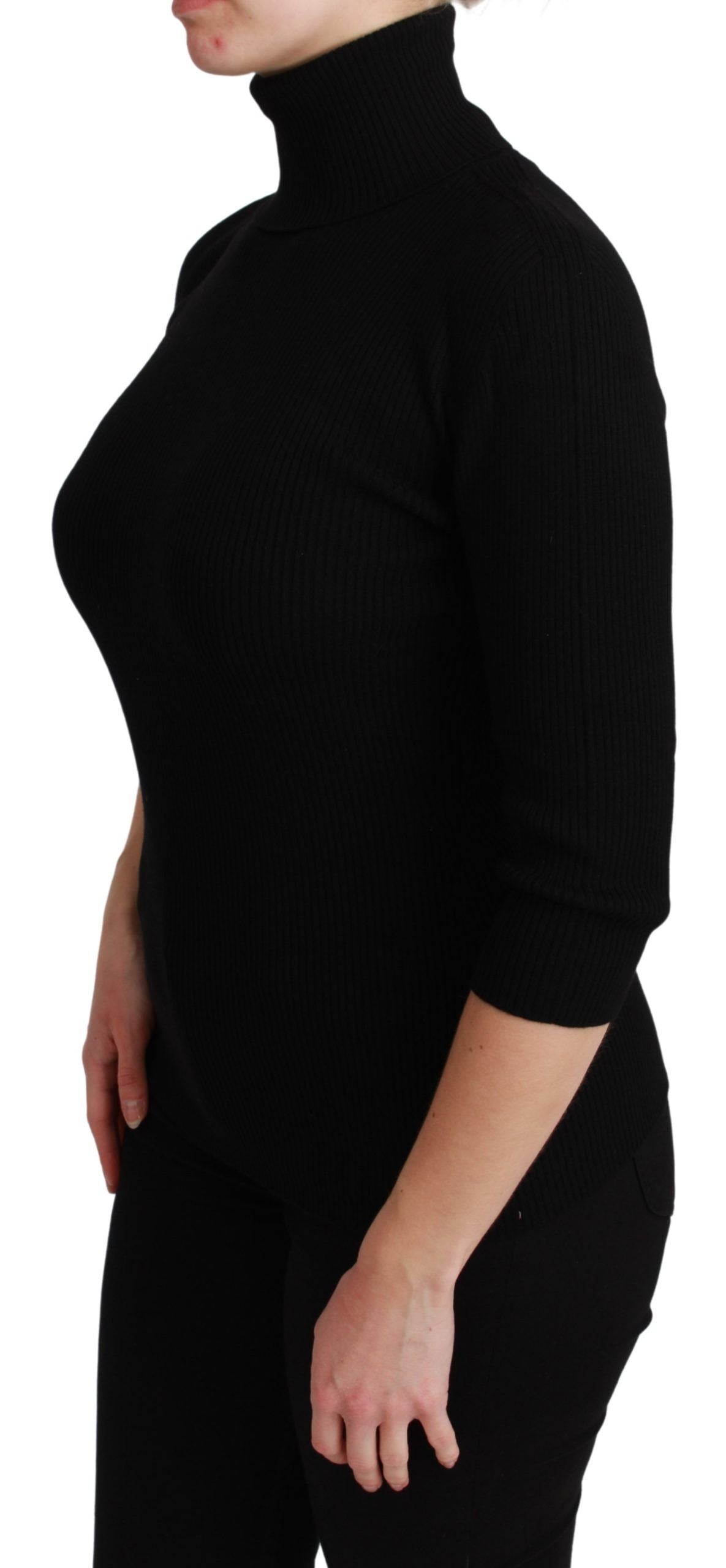 Dolce & Gabbana Elegant Black Wool Turtleneck Sweater