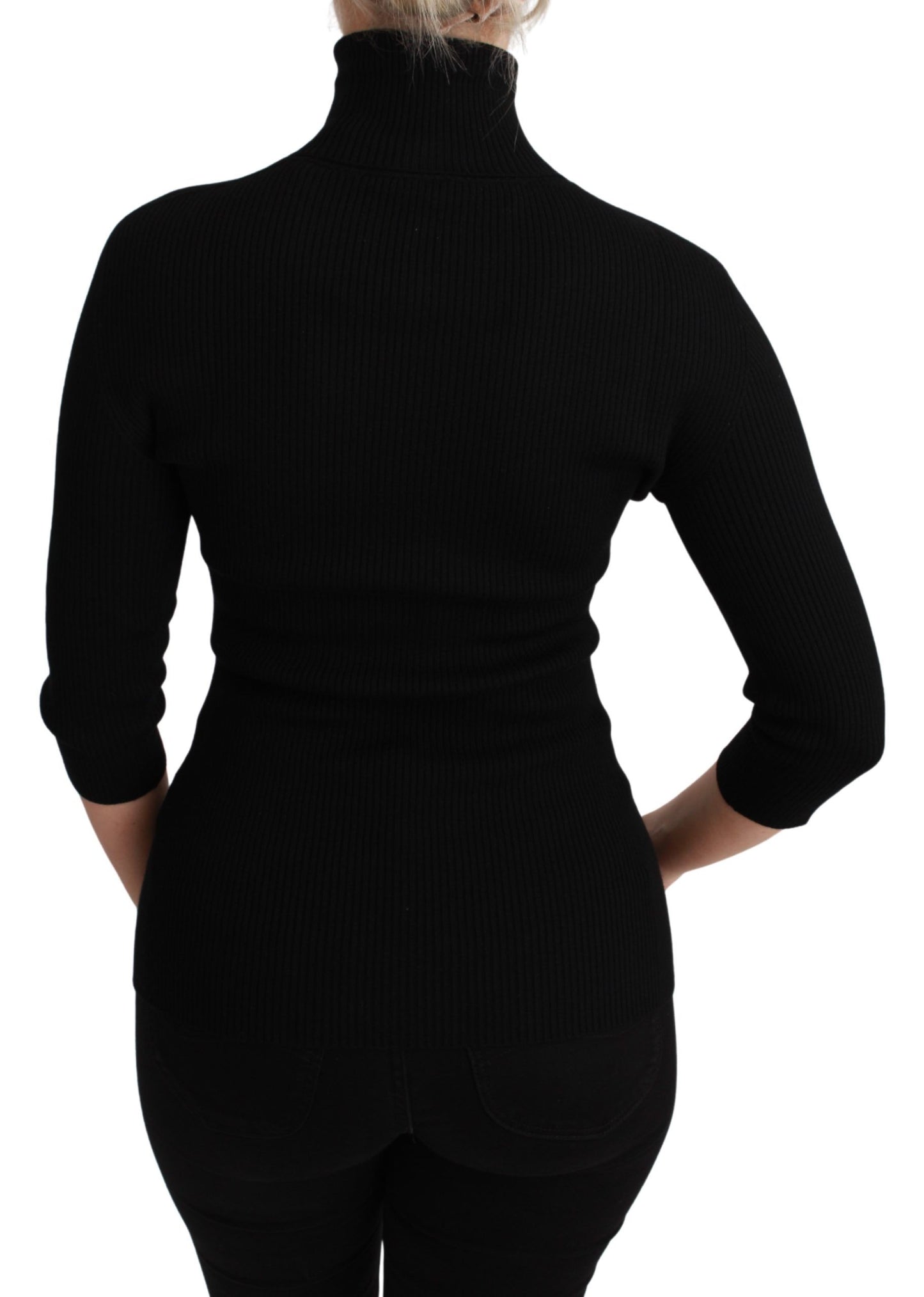 Dolce & Gabbana Elegant Black Wool Turtleneck Sweater