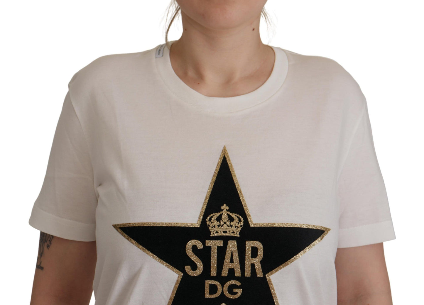 Dolce & Gabbana Iconic Crown Star Print Crew Neck Tee