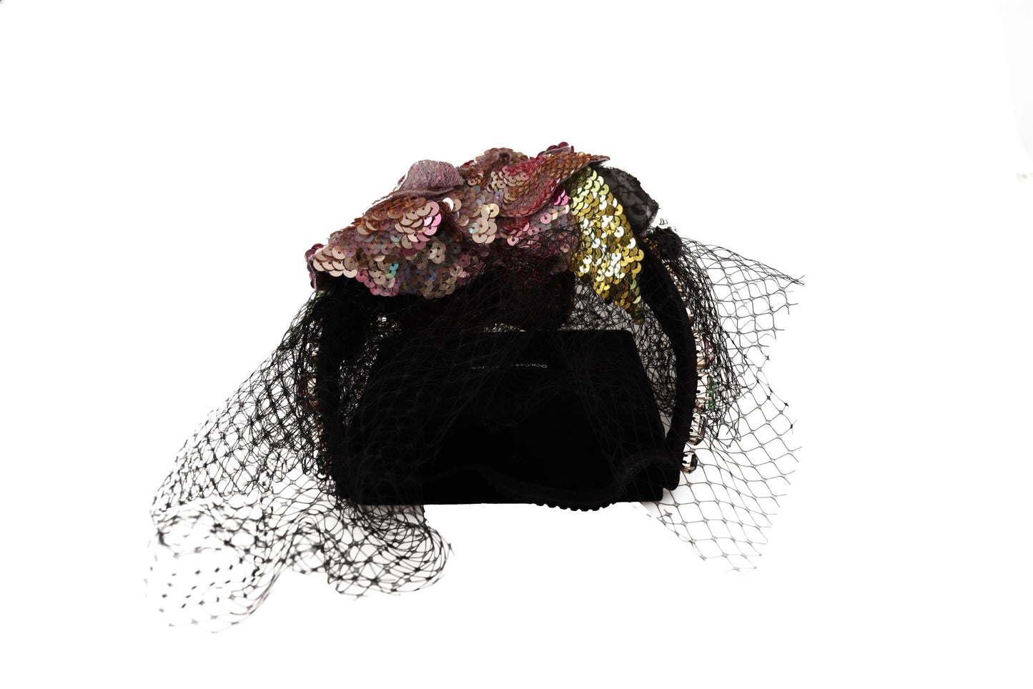 Dolce & Gabbana Elegant Floral Sequined Diadem Fascinator