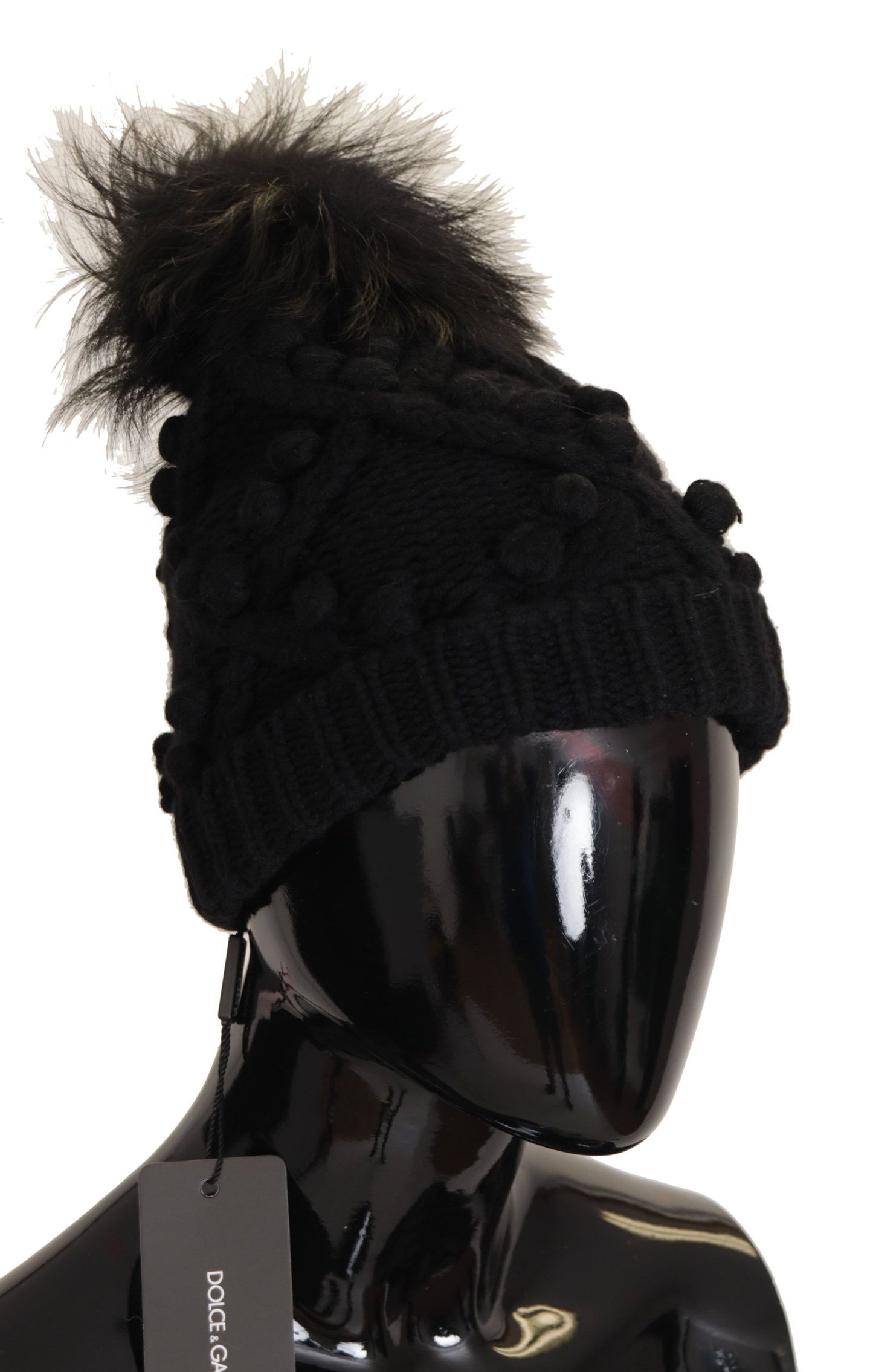 Dolce & Gabbana Elegant Cable Knit Cashmere Bobble Hat