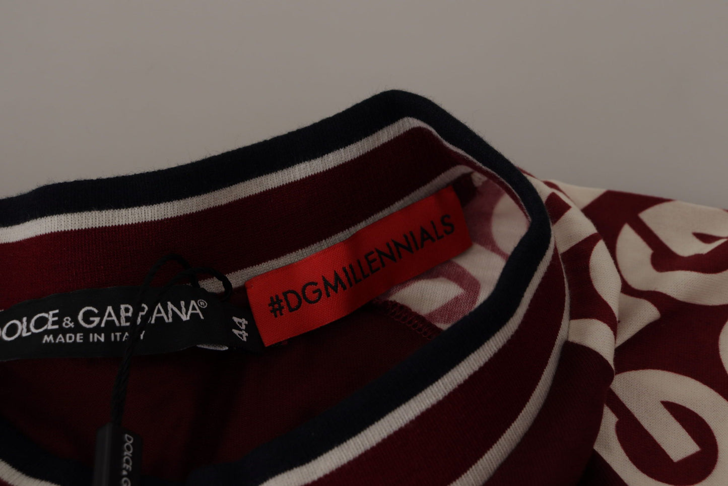 Dolce & Gabbana Bordeaux Jersey DG Mania Crew Neck Tee